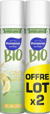 Monsavon BIO Déodorant Femme Spray Citron Touche de Verveine 2x75ml