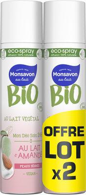 Monsavon BIO Déodorant Femme Spray Lait Amande 2x75 ml
