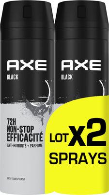 Axe Anti-Transpirant Homme Black 72h Anti-Humidité 2x200ml