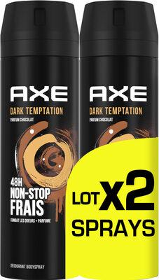 AXE Déodorant Bodyspray Homme Dark Temptation 48h Non-Stop Frais 2x200ml