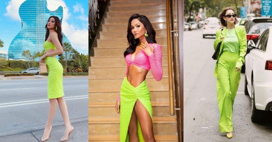 Khánh Vân, H'hen Niê và dàn sao Việt "chặt đẹp" sắc xanh neon "khó nhằn"