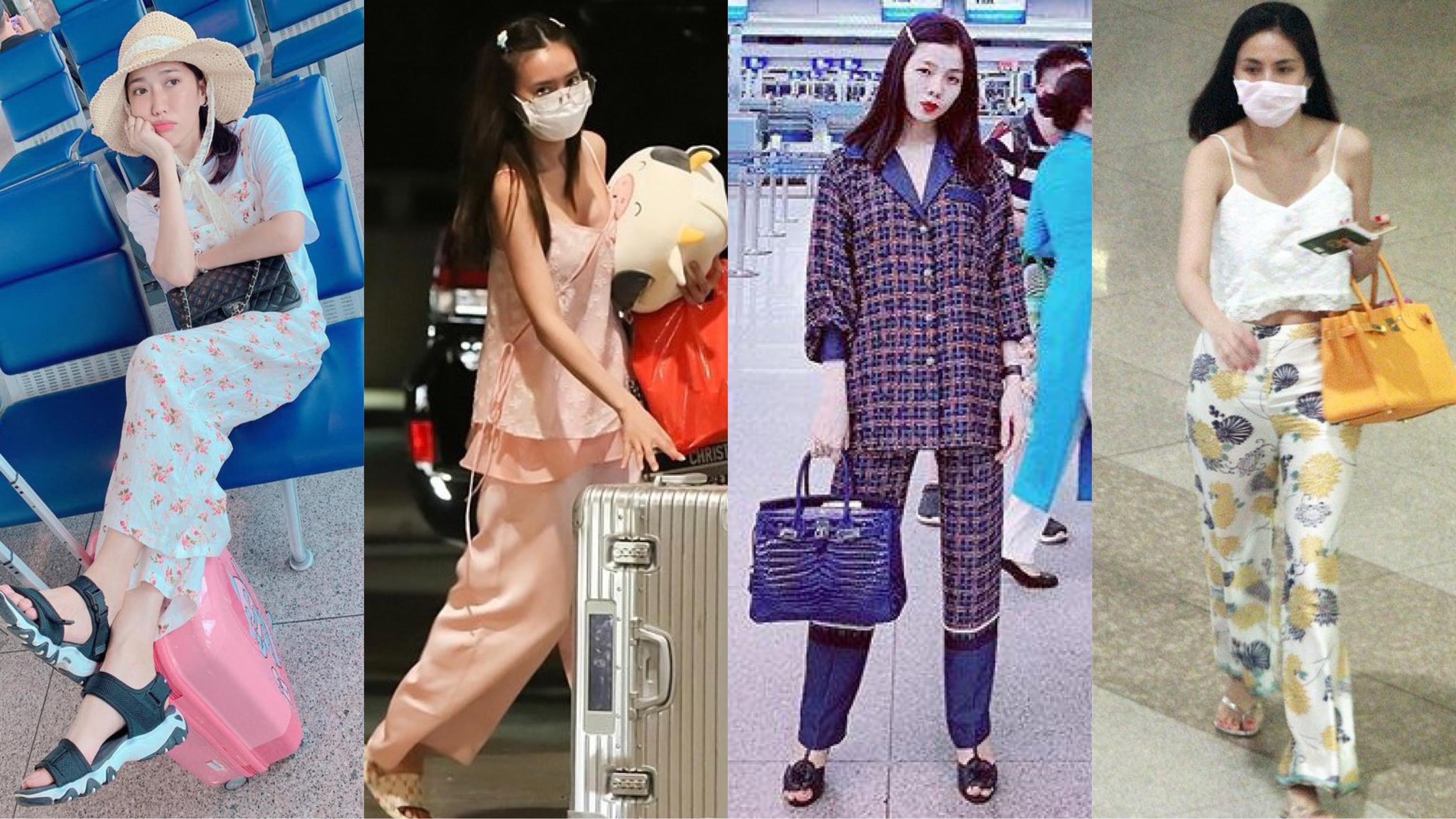 Lan Ngọc bị chê diện đồ ngủ ra sân bay nhưng dàn sao Việt này cũng xuề xoà chẳng kém