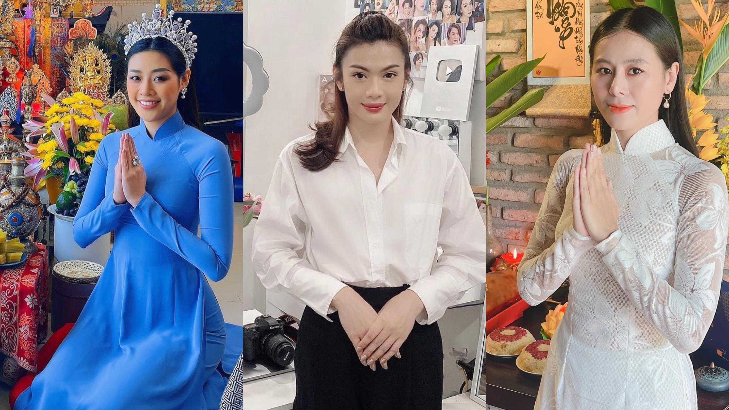 Sao Việt mặc gì khi cúng Tổ nghề: Đào Bá Lộc diện váy dài nữ tính, Hoa hậu Khánh Vân đeo cả vương miện
