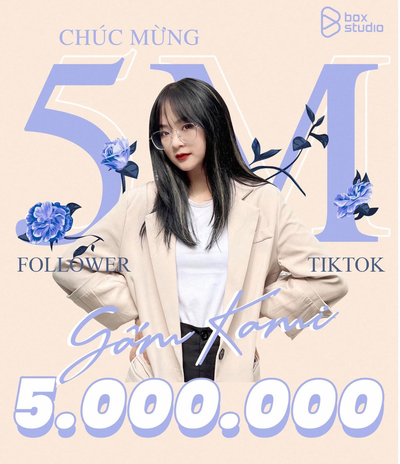 Gấm Kami cán mốc 5 triệu follows, lập kỷ lục trên TikTok Việt