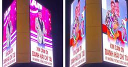 Xúc động hình ảnh cố nghệ sĩ Chí Tài trên biển quảng cáo lớn tại ngã tư Hàng Xanh