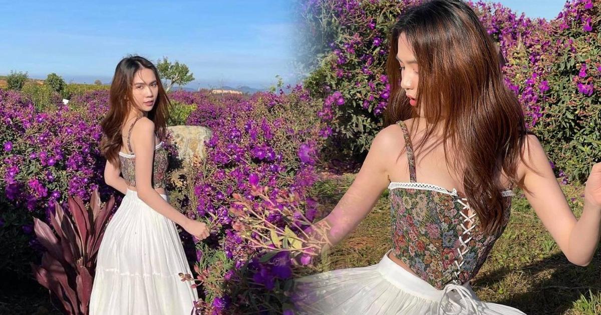 Ngọc Trinh "ngoan" đến lạ, vứt bỏ xiêm y cắt xẻ táo bạo thay bằng loạt đầm "nàng thơ"