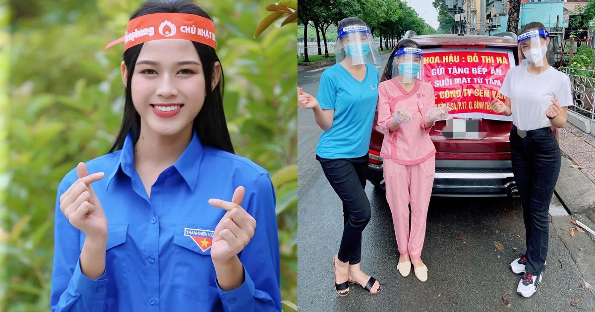 Hoa hậu Đỗ Thị Hà gửi 100 kg gạo, 100 kg thịt vào TP.HCM cho dân nghèo