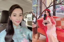 Năm chưa hết mà Hoa hậu Đặng Thu Thảo đã lên đồ với áo dài như Tết