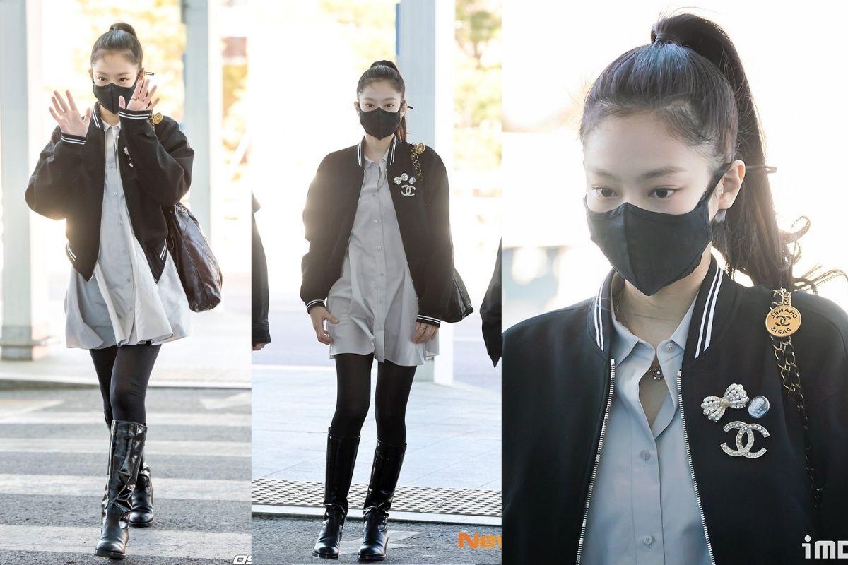 Jennie ngọt ngào, trẻ trung ở sân bay, lên đường tham dự Paris Fashion Week 2022