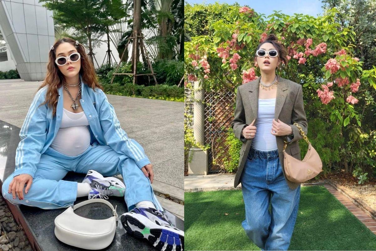 Biểu tượng nhan sắc Thái Lan Chompoo Araya vẫn mặc váy xuyên thấu dù "bụng mang dạ chửa"