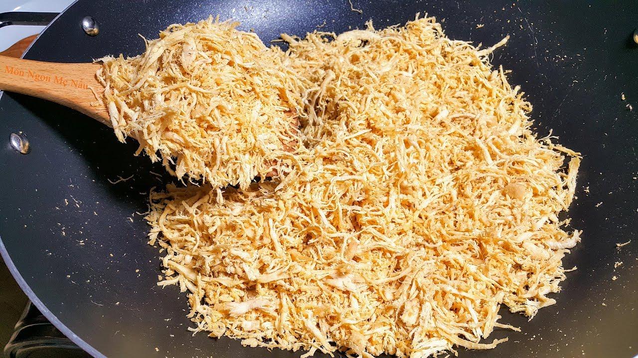 Cách làm chà bông heo bằng máy xay sinh tố sợi dài, không bị nát