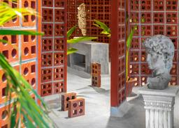 Phòng trưng bày bằng gạch nung lỗ đơn giản nhưng cực cá tính ở Ấn Độ