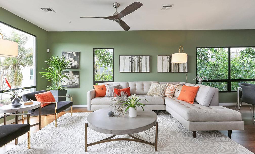 Xanh lá, gam màu vừa nền nã vừa nổi loạn cực cá tính cho phòng khách