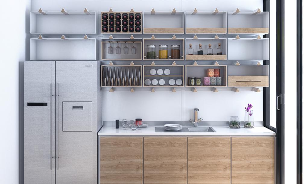 Kệ mở: Giải pháp lưu trữ vừa tiện ích vừa vô cùng đẹp mắt cho bếp nhỏ