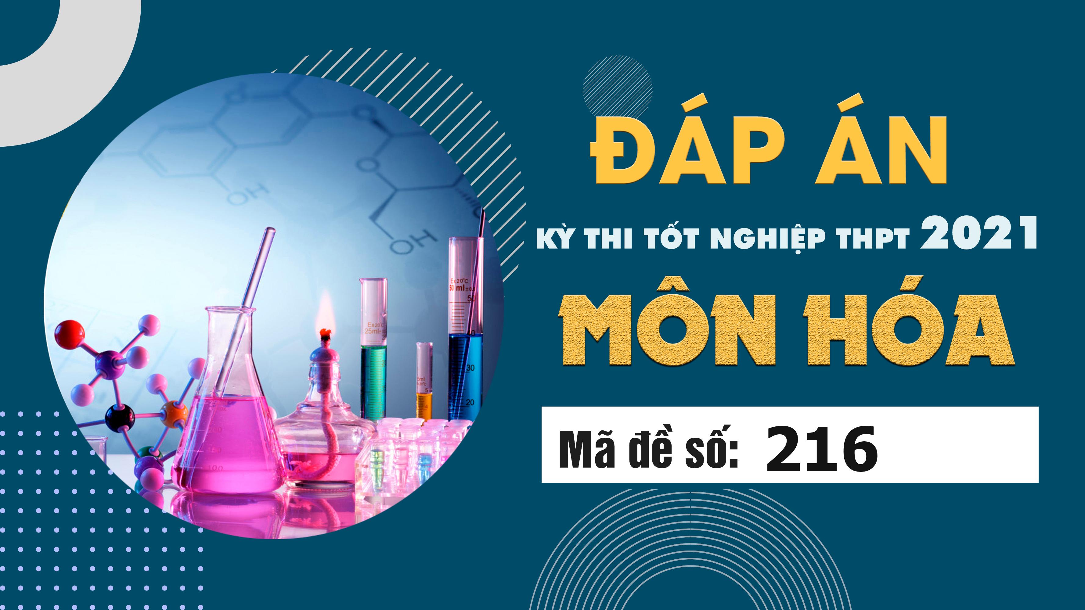 Đáp án đề thi môn Hóa mã đề 216 THPT Quốc gia lần 1 năm 2021