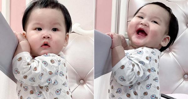 Con gái 9 tháng của Bảo Thanh lại dân mạng "ôm tim" với loạt biểu cảm cưng hết nấc