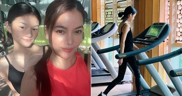 Con gái Trương Ngọc Ánh theo mẹ đến phòng gym: chăm chỉ như vậy bảo sao 13 tuổi dáng đã như siêu mẫu