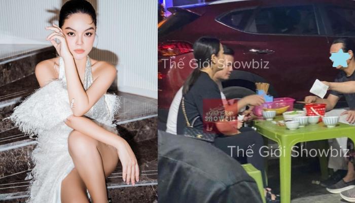 Bắt gặp Phạm Quỳnh Anh đi ăn vỉa hè cùng "tình tin đồn", còn có "người lớn" đi cùng