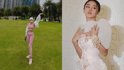 Văn Mai Hương thể dục thể thao chào hè nhưng chiếc quần tập "phản chủ" lại là điểm nhấn