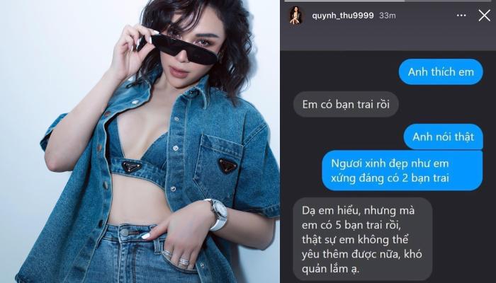 Bị gạ yêu trên mạng, Quỳnh Thư thật thà: "Em có 5 bạn trai rồi, thật sự không thể yêu thêm"