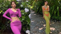 Chi Pu mặc như không mặc, nội y hồng rực lộ như in trên váy