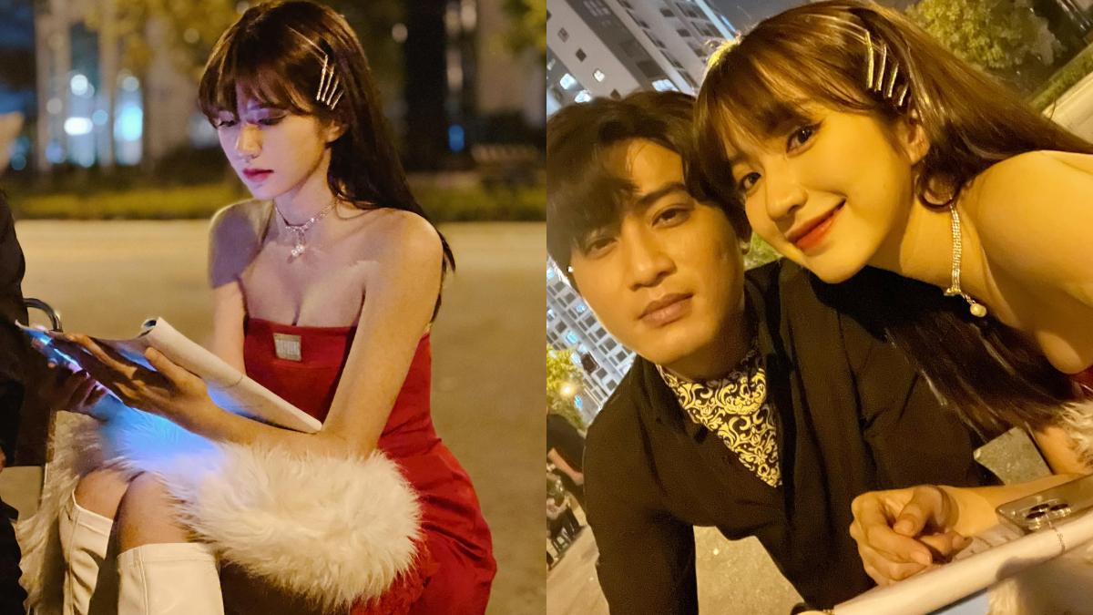 Vân Vân "Thương ngày nắng về" lên đồ o ép vòng 1 selfie với "ông chú" Doãn Quốc Đam