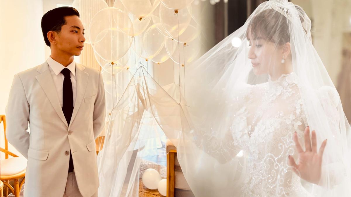 Khánh Thi chính thức mặc váy cưới ở tuổi 39