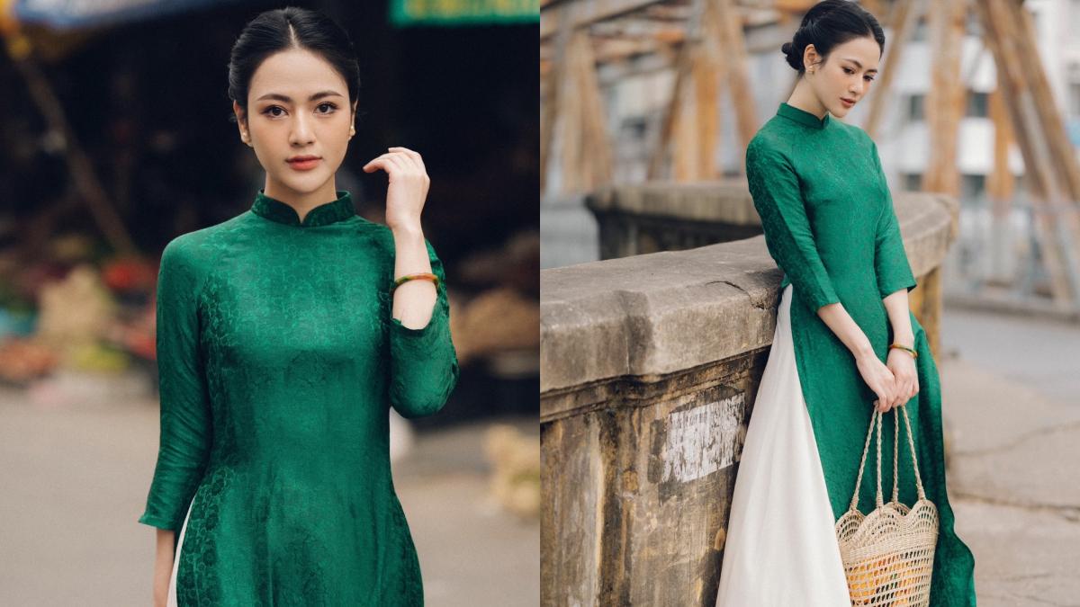 Tiểu tam của "Hương vị tình thân" đẹp như tranh vẽ khi mặc áo dài xuống phố