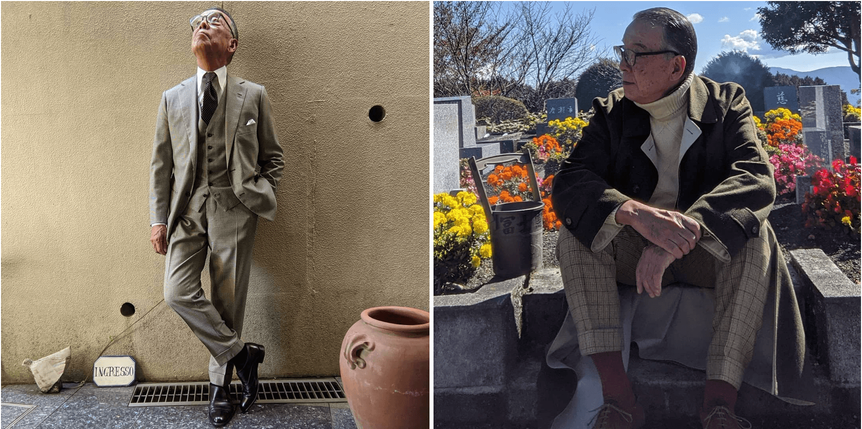 Cụ ông Nhật Bản với loạt ảnh mặc suit lịch lãm chẳng thua kém fashinista