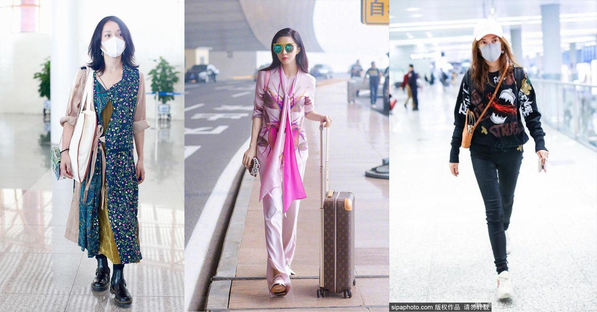 Thời trang sân bay: Triệu Vy trẻ trung, Phạm Băng Băng, Châu Tấn xuề xòa