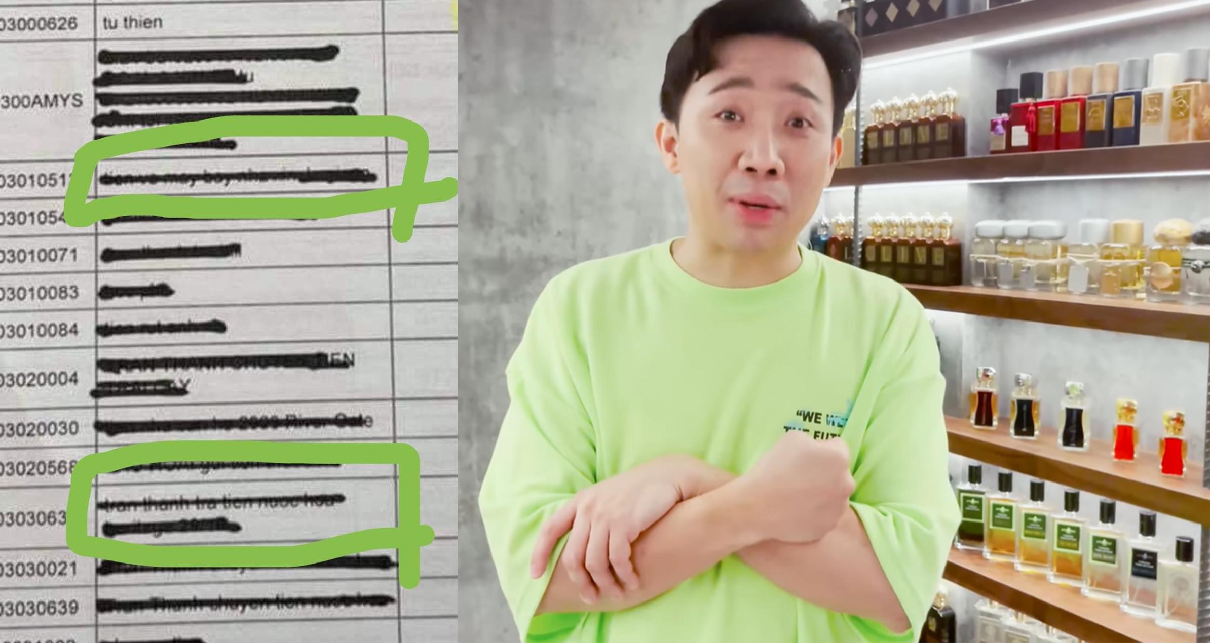 Tài liệu sao kê tiết lộ sở thích sưu tầm nước hoa tiền tỉ của Trấn Thành