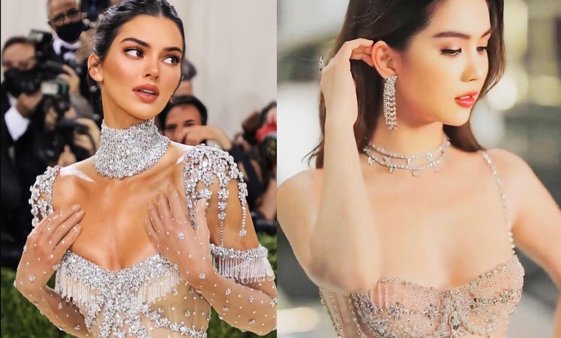 Thông báo: Chiếc váy của Kendall Jenner tại Met Gala 2021 đã được Ngọc Trinh "copy"