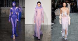 Thiết kế xuyên thấu, cắt xẻ không nội y trở thành điểm nhấn của Tuần lễ thời trang Thu Đông 2022