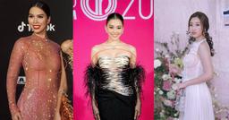 Hoa hậu Tiểu Vy chèn ép vòng 1 với váy xuyên thấu, lộ mút ngực trắng lốp dưới ánh đèn flash