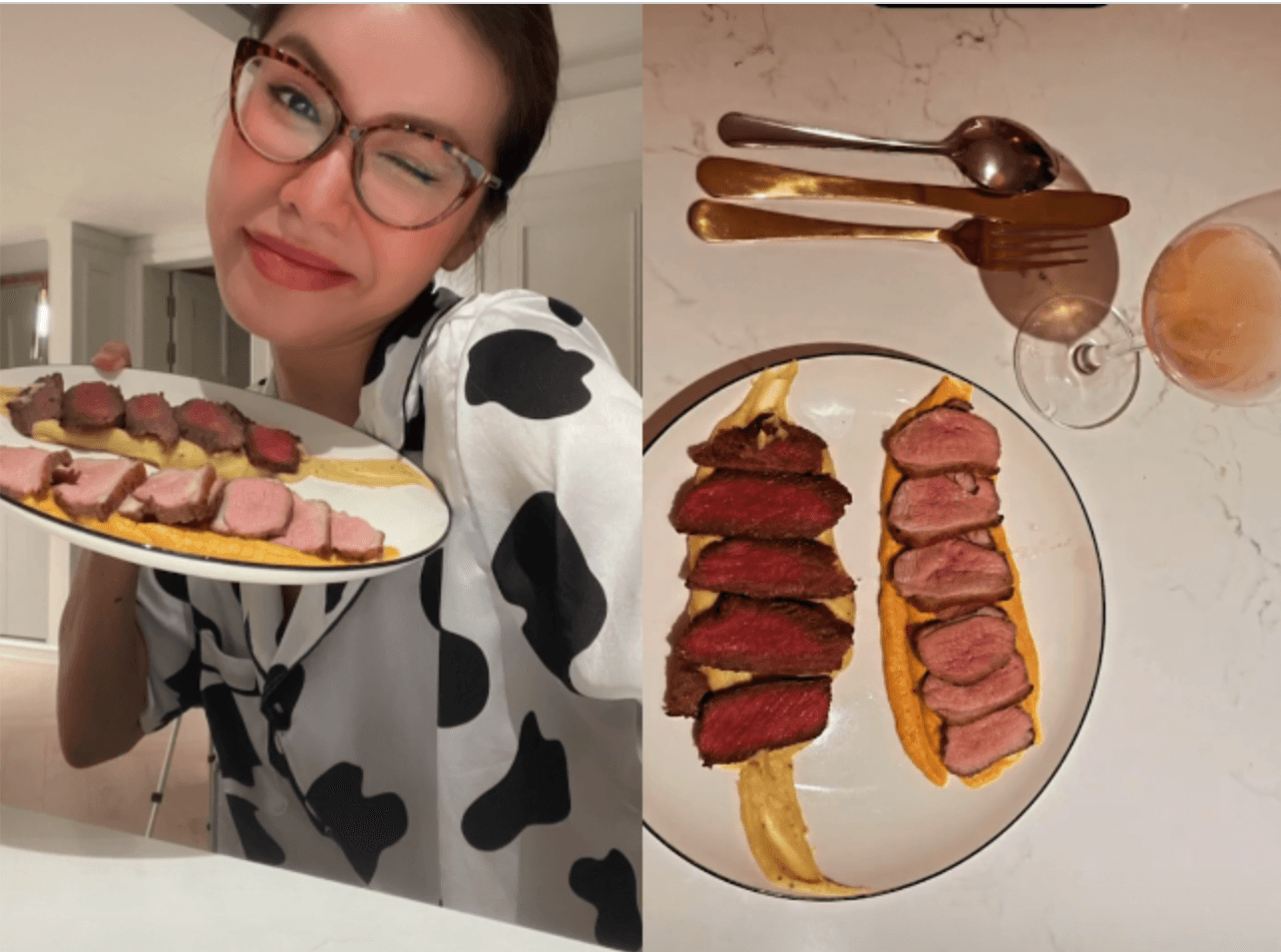 Minh Tú khoe beefsteak, tự khen mình giỏi, Thiều Bảo Trâm ăn mì ly đầy đạm