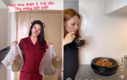 Tiểu Vy mua 7kg sầu riêng, Miu Lê “bỏng” miệng vì vội ăn cá thu kho thơm ngay trên bếp