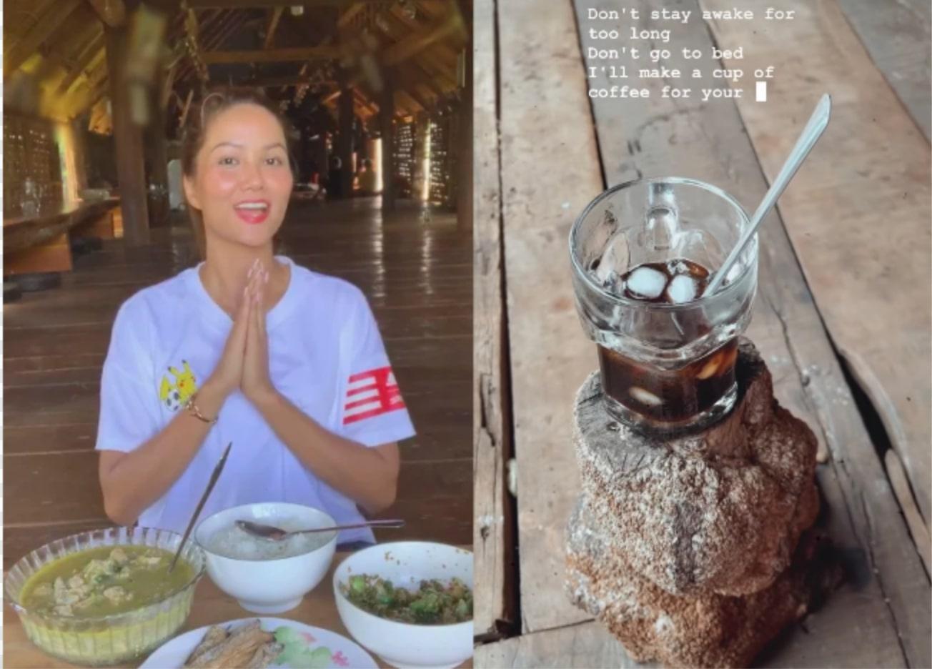 H’Hen Niê ăn "cả thế giới" khi về quê; Chồng đi vắng, Tóc Tiên ăn no lặc lè