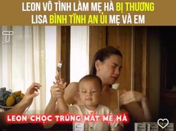 Leon nghịch ngợm khiến mẹ Hà Hồ bị thương khi quay quảng cáo chung