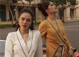 Thời trang "chị chị em em" của Á hậu Tường San và em chồng tương lai