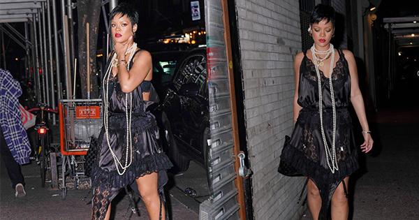 "Bà hoàng kem trộn" Rihanna dạo phố trong chiếc váy ngủ