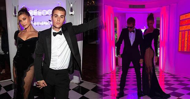 Bà xã Justin Bieber thả dáng trong chiếc váy xuyên thấu khoe trọn vòng 3