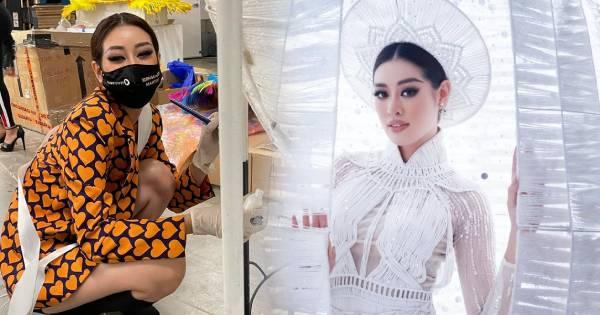 Khánh Vân chật vật tự sửa trang phục dân tộc và vượt sự cố để có vài phút tỏa sáng tại Miss Universe