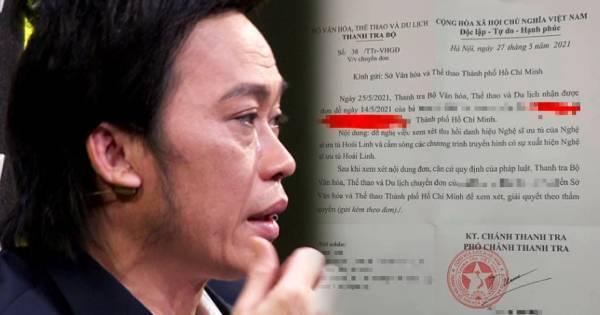 Văn bản đề nghị thu hồi danh hiệu và cấm sóng Hoài Linh truyền trên MXH