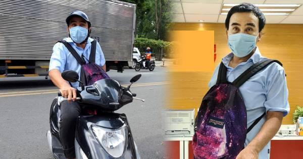 MC Quyền Linh đi xe máy, khoác balo, trực tiếp mang 2,2 tỷ đồng ủng hộ quỹ vắc xin