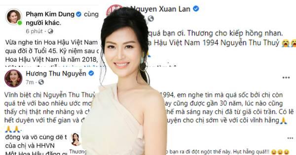 Dàn sao Việt bàng hoàng trước thông tin Hoa hậu Thu Thủy qua đời