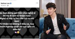Nathan Lee kêu gọi công chúng không quyên góp tiền cho nghệ sĩ làm từ thiện
