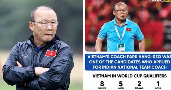 Đội tuyển Ấn Độ muốn chiêu mộ Huấn luyện viên Park Hang Seo khi hợp đồng của ông và đội tuyển Việt Nam hết hạn