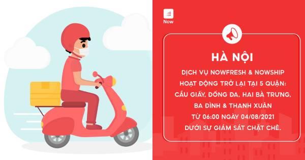 Những dịch vụ nào của Now được hoạt động trở lại tại Hà Nội?