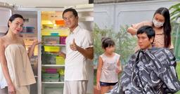 Lưu Hương Giang mở tiệm spa tại nhà, cắt tóc cho ông xã nhưng biểu cảm của Hồ Hoài Anh lại hơi sai