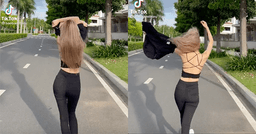 Thiều Bảo Trâm bất ngờ cởi phăng áo giữa đường khiến dân mạng tròn mắt